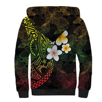 Hawaiian Hibiscus and Plumeria Polynesian Tribal Tattoo Sherpa Hoodie Reggae Color LT03 - Polynesian Pride