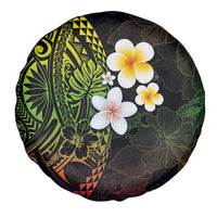 Hawaiian Hibiscus and Plumeria Polynesian Tribal Tattoo Spare Tire Cover Reggae Color LT03 - Polynesian Pride