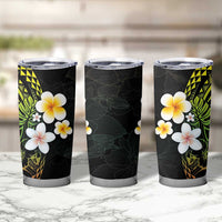 Hawaiian Hibiscus and Plumeria Polynesian Tribal Tattoo Tumbler Cup Reggae Color LT03 - Polynesian Pride