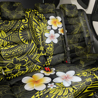 Hawaiian Hibiscus and Plumeria Polynesian Tribal Tattoo Back Car Seat Cover Yellow Color LT03 - Polynesian Pride