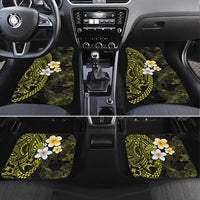 Hawaiian Hibiscus and Plumeria Polynesian Tribal Tattoo Car Mats Yellow Color LT03 Set 4pcs Yellow - Polynesian Pride