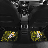 Hawaiian Hibiscus and Plumeria Polynesian Tribal Tattoo Car Mats Yellow Color LT03 Set 2pcs - Back Yellow - Polynesian Pride