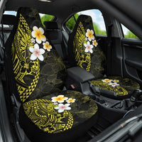 Hawaiian Hibiscus and Plumeria Polynesian Tribal Tattoo Car Seat Cover Yellow Color LT03 One Size Yellow - Polynesian Pride