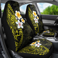 Hawaiian Hibiscus and Plumeria Polynesian Tribal Tattoo Car Seat Cover Yellow Color LT03 - Polynesian Pride
