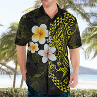 Hawaiian Hibiscus and Plumeria Polynesian Tribal Tattoo Hawaiian Shirt Yellow Color LT03 - Polynesian Pride