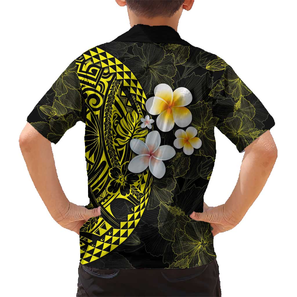 Hawaiian Hibiscus and Plumeria Polynesian Tribal Tattoo Hawaiian Shirt Yellow Color LT03 - Polynesian Pride