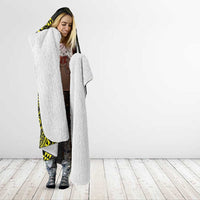 Hawaiian Hibiscus and Plumeria Polynesian Tribal Tattoo Hooded Blanket Yellow Color LT03 - Polynesian Pride