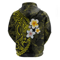 Hawaiian Hibiscus and Plumeria Polynesian Tribal Tattoo Hoodie Yellow Color LT03 - Polynesian Pride