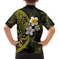 Hawaiian Hibiscus and Plumeria Polynesian Tribal Tattoo Kid Hawaiian Shirt Yellow Color LT03 - Polynesian Pride