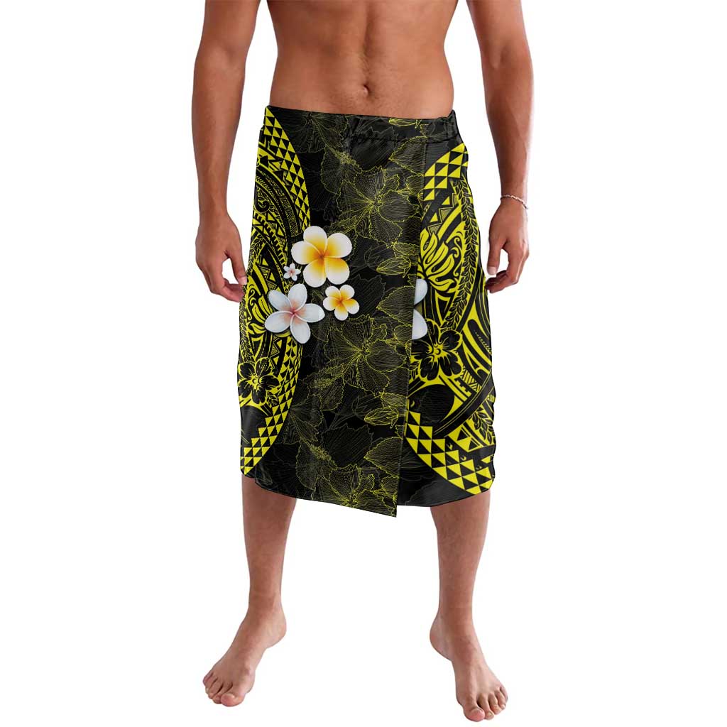 Hawaiian Hibiscus and Plumeria Polynesian Tribal Tattoo Lavalava Yellow Color LT03 Yellow - Polynesian Pride