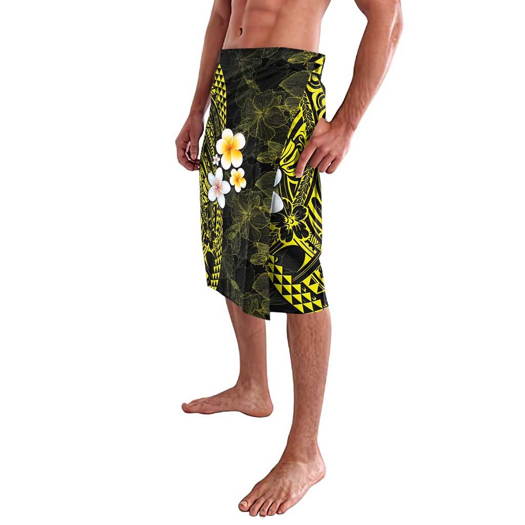 Hawaiian Hibiscus and Plumeria Polynesian Tribal Tattoo Lavalava Yellow Color LT03 - Polynesian Pride