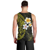 Hawaiian Hibiscus and Plumeria Polynesian Tribal Tattoo Men Tank Top Yellow Color LT03 - Polynesian Pride