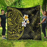 Hawaiian Hibiscus and Plumeria Polynesian Tribal Tattoo Quilt Yellow Color LT03 - Polynesian Pride