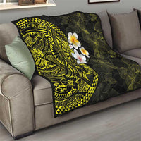 Hawaiian Hibiscus and Plumeria Polynesian Tribal Tattoo Quilt Yellow Color LT03 - Polynesian Pride