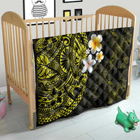 Hawaiian Hibiscus and Plumeria Polynesian Tribal Tattoo Quilt Yellow Color LT03 - Polynesian Pride