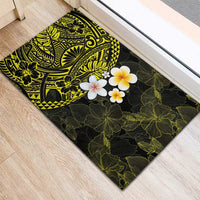 Hawaiian Hibiscus and Plumeria Polynesian Tribal Tattoo Rubber Doormat Yellow Color LT03 - Polynesian Pride
