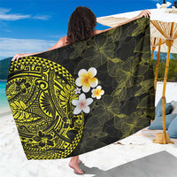Hawaiian Hibiscus and Plumeria Polynesian Tribal Tattoo Sarong Yellow Color LT03 One Size 44 x 66 inches Yellow - Polynesian Pride