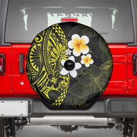 Hawaiian Hibiscus and Plumeria Polynesian Tribal Tattoo Spare Tire Cover Yellow Color LT03 - Polynesian Pride