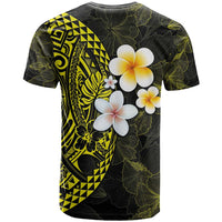 Hawaiian Hibiscus and Plumeria Polynesian Tribal Tattoo T Shirt Yellow Color LT03 - Polynesian Pride