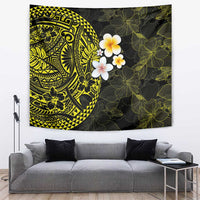 Hawaiian Hibiscus and Plumeria Polynesian Tribal Tattoo Tapestry Yellow Color LT03 Yellow - Polynesian Pride