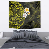 Hawaiian Hibiscus and Plumeria Polynesian Tribal Tattoo Tapestry Yellow Color LT03 - Polynesian Pride