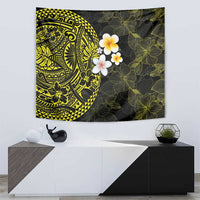 Hawaiian Hibiscus and Plumeria Polynesian Tribal Tattoo Tapestry Yellow Color LT03 - Polynesian Pride