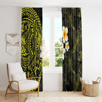 Hawaiian Hibiscus and Plumeria Polynesian Tribal Tattoo Window Curtain Yellow Color LT03 - Polynesian Pride