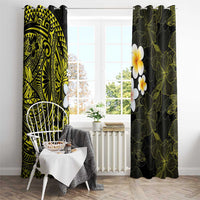 Hawaiian Hibiscus and Plumeria Polynesian Tribal Tattoo Window Curtain Yellow Color LT03 - Polynesian Pride