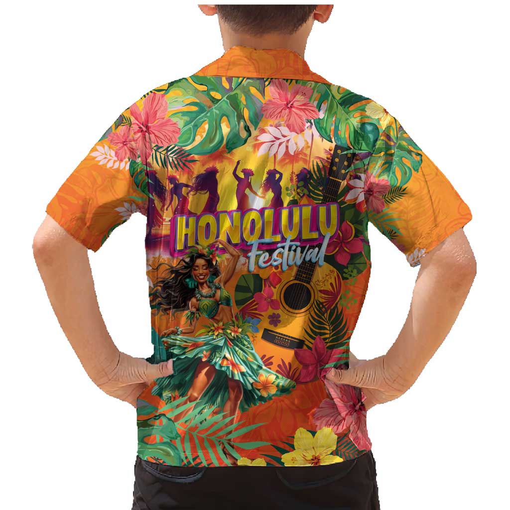 Hawaiian Honolulu Festival Family Matching Mermaid Dress and Hawaiian Shirt Hawaiian Identity - Hula Dancer and Ukulele Tropical Plants Style LT03 - Polynesian Pride