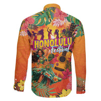 Hawaiian Honolulu Festival Family Matching Mermaid Dress and Hawaiian Shirt Hawaiian Identity - Hula Dancer and Ukulele Tropical Plants Style LT03 - Polynesian Pride
