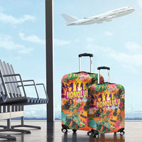 Hawaiian Honolulu Festival Luggage Cover Hawaiian Identity - Hula Dancer and Ukulele Tropical Plants Style LT03 - Polynesian Pride