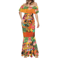 Hawaiian Honolulu Festival Mermaid Dress Hawaiian Identity - Hula Dancer and Ukulele Tropical Plants Style LT03 - Polynesian Pride