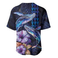 Hawaiian Whales Love Couple Baseball Jersey Hibiscus and Kakau Art Tattoo Night Sky Vibe LT03 - Polynesian Pride