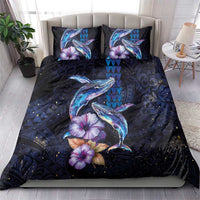 Hawaiian Whales Love Couple Bedding Set Hibiscus and Kakau Art Tattoo Night Sky Vibe LT03 - Polynesian Pride