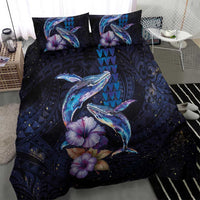 Hawaiian Whales Love Couple Bedding Set Hibiscus and Kakau Art Tattoo Night Sky Vibe LT03 - Polynesian Pride