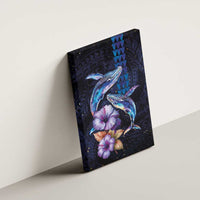 Hawaiian Whales Love Couple Canvas Wall Art Hibiscus and Kakau Art Tattoo Night Sky Vibe LT03 - Polynesian Pride