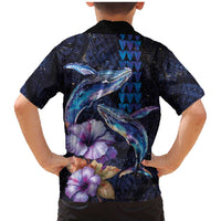 Hawaiian Whales Love Couple Family Matching Mermaid Dress and Hawaiian Shirt Hibiscus and Kakau Art Tattoo Night Sky Vibe LT03 - Polynesian Pride