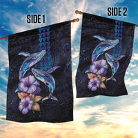 Hawaiian Whales Love Couple Garden Flag Hibiscus and Kakau Art Tattoo Night Sky Vibe LT03 - Polynesian Pride