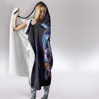 Hawaiian Whales Love Couple Hooded Blanket Hibiscus and Kakau Art Tattoo Night Sky Vibe LT03 - Polynesian Pride