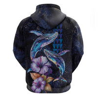 Hawaiian Whales Love Couple Hoodie Hibiscus and Kakau Art Tattoo Night Sky Vibe LT03 - Polynesian Pride