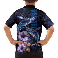 Hawaiian Whales Love Couple Kid Hawaiian Shirt Hibiscus and Kakau Art Tattoo Night Sky Vibe LT03 - Polynesian Pride