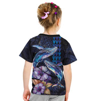 Hawaiian Whales Love Couple Kid T Shirt Hibiscus and Kakau Art Tattoo Night Sky Vibe LT03 - Polynesian Pride