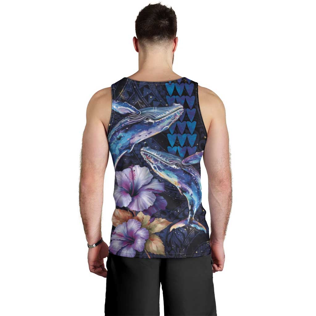 Hawaiian Whales Love Couple Men Tank Top Hibiscus and Kakau Art Tattoo Night Sky Vibe LT03 - Polynesian Pride