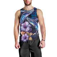 Hawaiian Whales Love Couple Men Tank Top Hibiscus and Kakau Art Tattoo Night Sky Vibe LT03 - Polynesian Pride