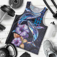 Hawaiian Whales Love Couple Men Tank Top Hibiscus and Kakau Art Tattoo Night Sky Vibe LT03 - Polynesian Pride
