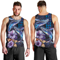 Hawaiian Whales Love Couple Men Tank Top Hibiscus and Kakau Art Tattoo Night Sky Vibe LT03 - Polynesian Pride