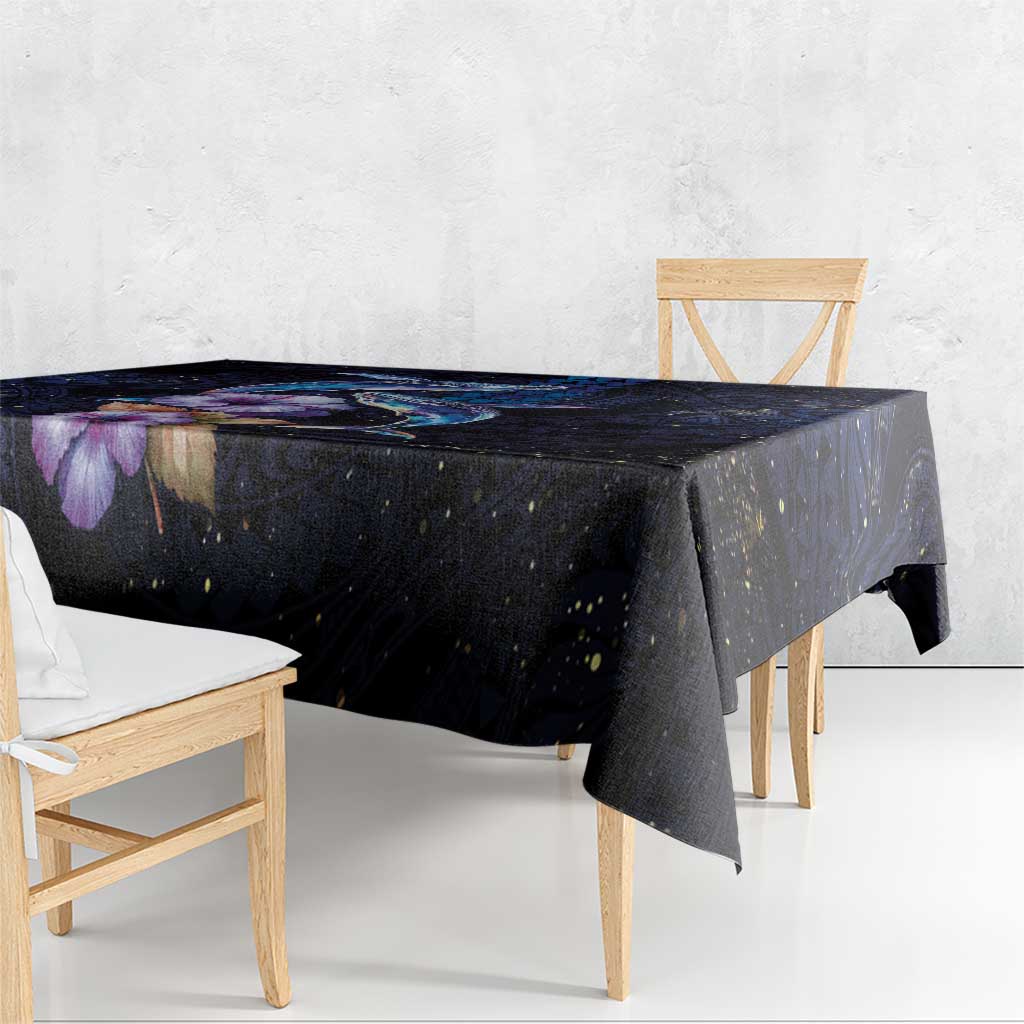 Hawaiian Whales Love Couple Tablecloth Hibiscus and Kakau Art Tattoo Night Sky Vibe LT03 - Polynesian Pride