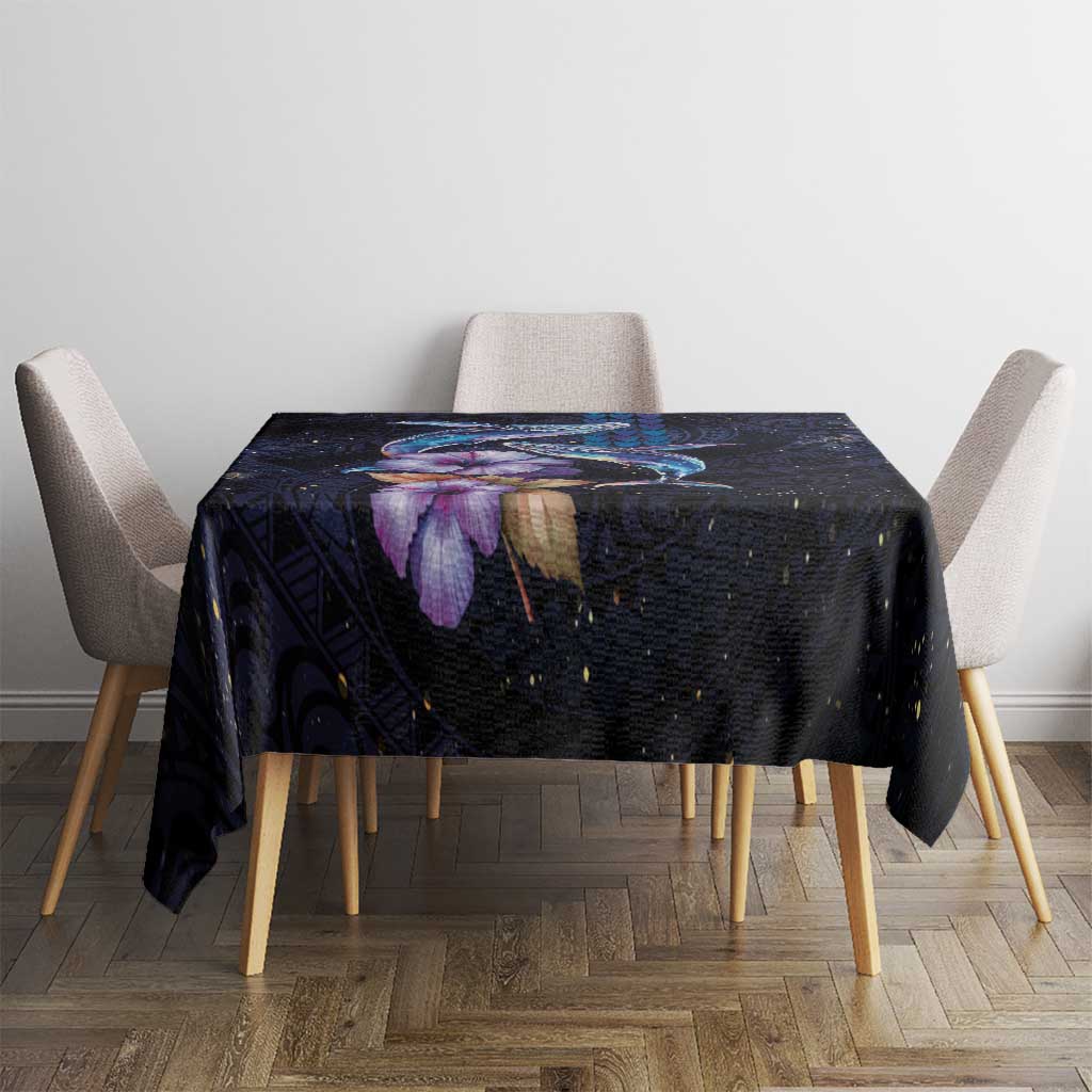 Hawaiian Whales Love Couple Tablecloth Hibiscus and Kakau Art Tattoo Night Sky Vibe LT03 - Polynesian Pride