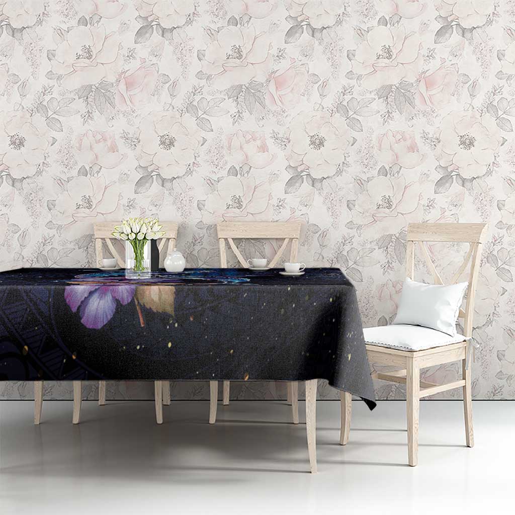 Hawaiian Whales Love Couple Tablecloth Hibiscus and Kakau Art Tattoo Night Sky Vibe LT03 - Polynesian Pride
