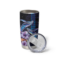 Hawaiian Whales Love Couple Tumbler Cup Hibiscus and Kakau Art Tattoo Night Sky Vibe LT03 - Polynesian Pride
